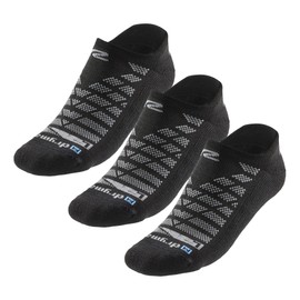 R-Gear Drymax No Show Running Socks For Men and Women, Medium Cushion | Breathable, Moisture Control & Anti Blister | M, Black, 3 Pack