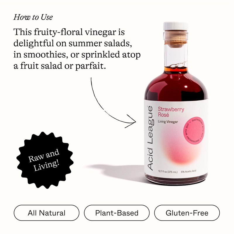 Acid League Strawberry Rosé Living Vinegar, 12.7 Fl Oz