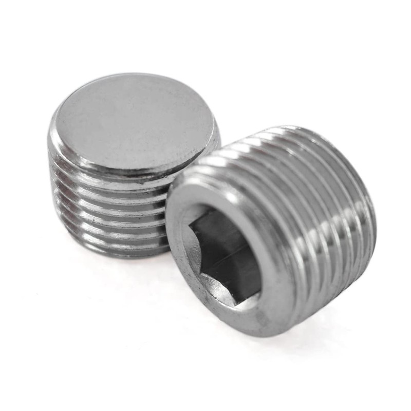 Internal Hex Countersunk Male Thread Pipe Plug Connector，ZESE 2PCS 1/2"NPT