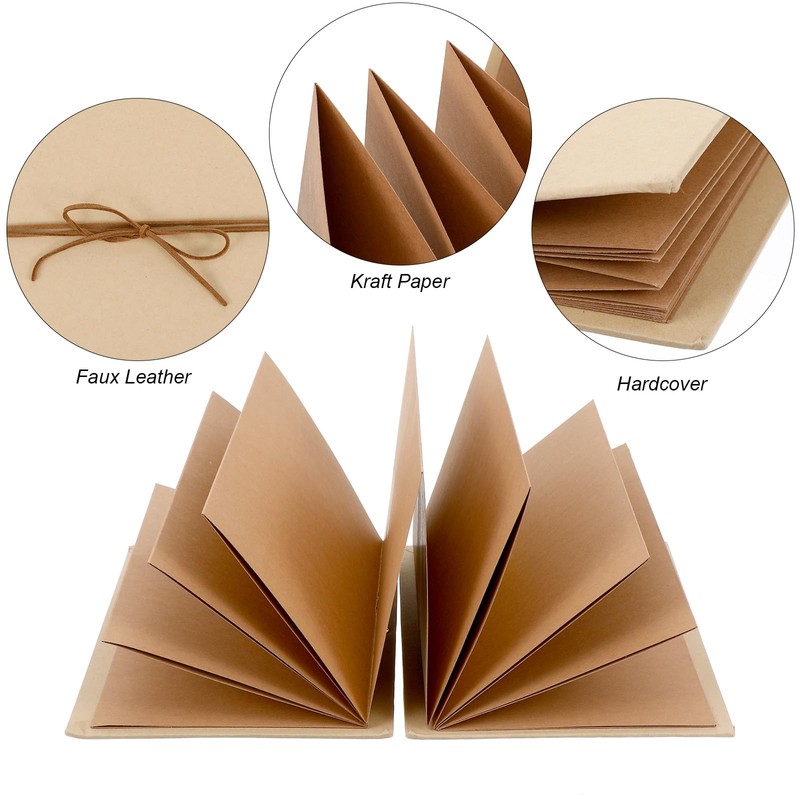6x8 Inch Accordion Scrapbook Album, Stretchable Folding Photo Memory Book