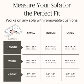 Nolan Interior Magic Sofa Cover - Classic Jacquard Sofa Seat Couch Cover - Pet Proof, Easy Install, Stretchy Slipcover - Medium, Chrome Grey