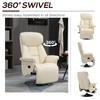 HOMCOM Swivel Recliner Chair, PU Leather Reclining Chair with Retractable