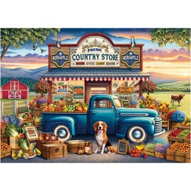 Rocorose Jigsaw Puzzles for Adults 1000 Pieces, Country Store Puzzle Challenging Game Night Jigsaw Puzzle with Families Great Gift Home Decoration Fruits and Vegetables Large Puzzles