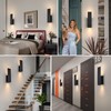 Black Wireless Wall Sconces Set of Two,3000K-6000K Dimmable Battery Operated