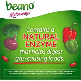 Beano Meltaways | Gas Prevention & Bloating Relief | Strawberry Flavor | 15 Count | Pack of 3