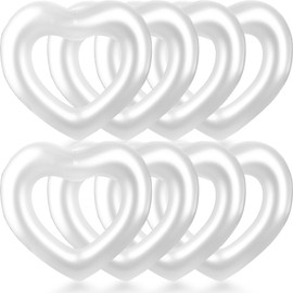 Sonarun 8 Pack Inflatable Heart Shape Swimming Rings Bulk Sweet Love Swimming Pool Float Loungers Tube for Adults Summer Beach Pool Party Favors Water Toys (White)