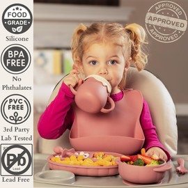 Chub Grub Silicone Baby Feeding Set | Baby Led Weaning Supplies | Suction Plates For Baby | Baby Plates and Bowls | Baby Feeding Essentials Kit