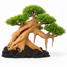 Azil Natural Aquarium Driftwood Bonsai Tree – Handcrafted for Freshwater & Saltwater Tanks, Durable Aquascaping Decor, Perfect Centerpiece for Medium-Sized Aquariums (Bonsai Length 10'')