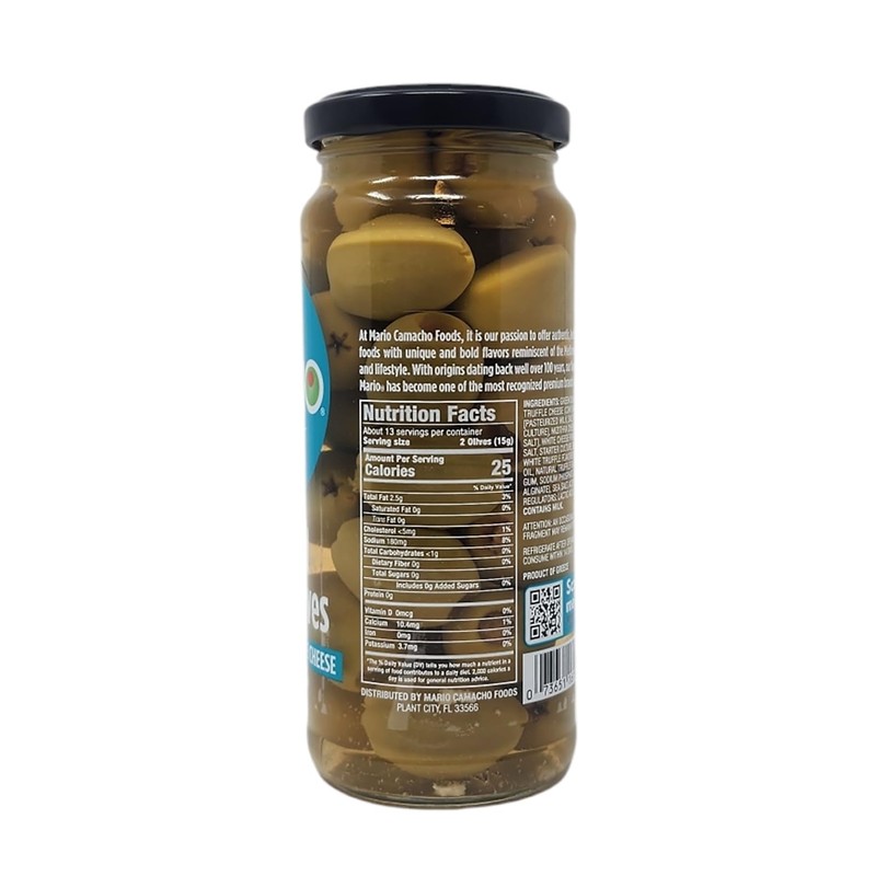 Mario Stuffed Green Olives with Creamy Truffle Cheese, 7 Ounce