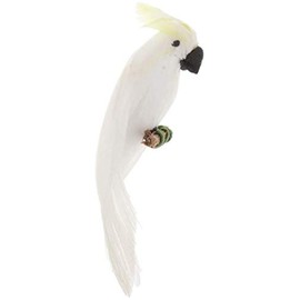Taotenish 1/12 Scale Miniature Parrot Bird Model Artificial Realistic Parrot Model Decor for Doll House Garden DIY - White