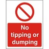 Seco No Tipping Or Dumping Sign, 150mm x 200mm -