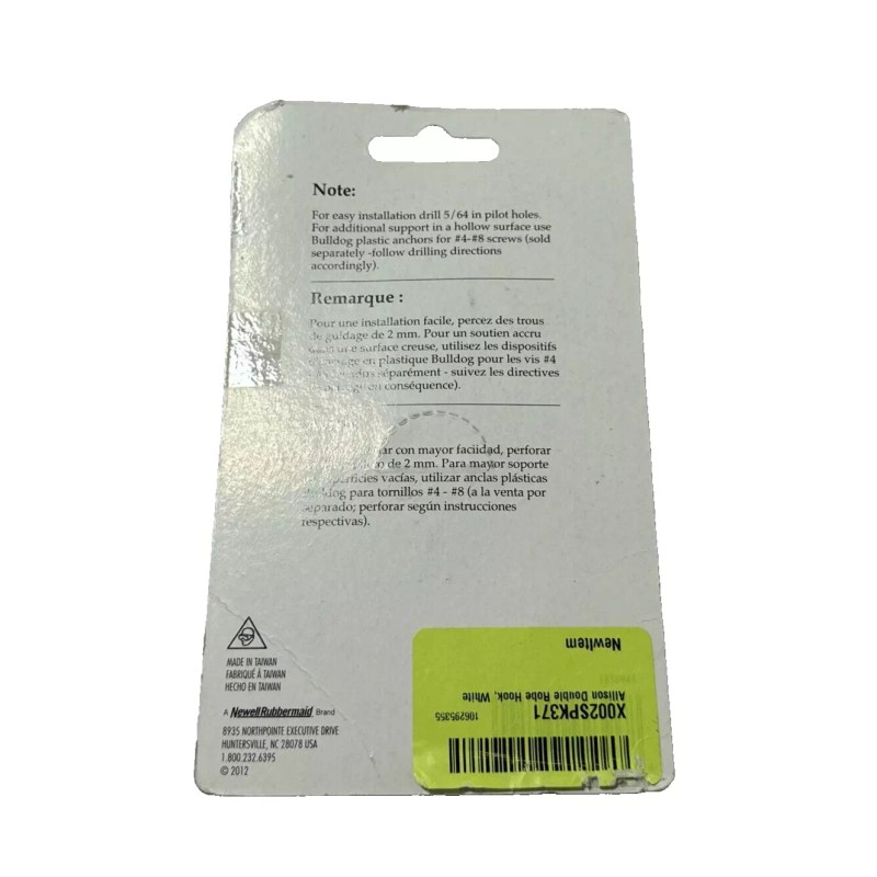 Allison Double Robe Hook, White