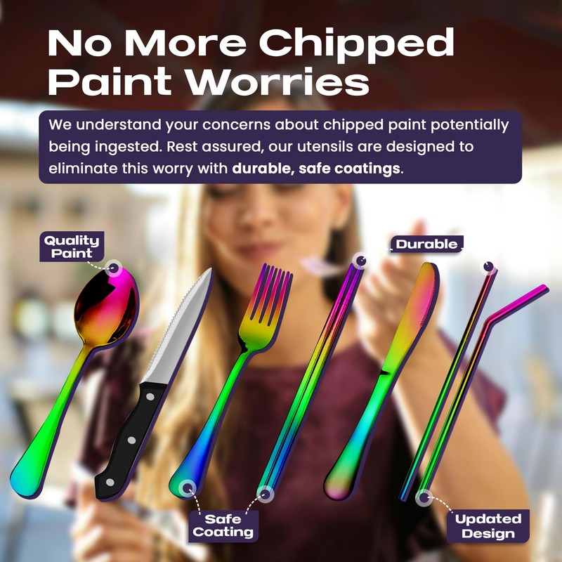 Taplord Portable Travel Silverware Set With Case, Includes 10 Pcs