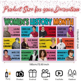 Womens History Month Decorations, Womens History Month Banner Backdrop for Women History Party Decorations