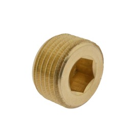 Sealing plug without collar with hexagon socket R 1/4 inch, 16 bar, brass