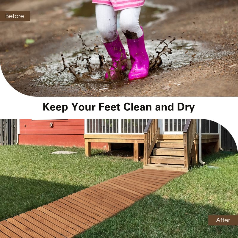 Giantex 8ft Wooden Garden Pathway 2PCS, 22" W Roll Out