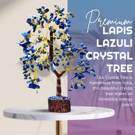 AstraVeda Lapis Lazuli Tree, Tree of Life, Crystal Tree, Feng Shui Tree, Positive Energy Tree, Meditation Gift, Crystals and Stones, Spiritual Items, 300 Bead
