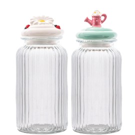 10 Strawberry Street Daisy & Watering Can Knob Canister (set of 2)