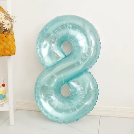 Blue 5 Number Balloons-40 Inch Giant Helium Balloons Foil Mylar Big Number Balloons for 50th Birthday Party Decorations (9)