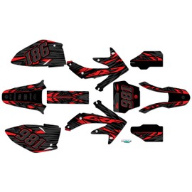 Kalair GFX Graphics Kit for Honda CRF 450R (2005-2007) TWITCH Series Red 09 Mil - Dirt bike Custom Racing Graphics Decals Stickers Kit, no-plastics