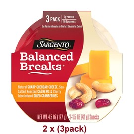 Sargento Balanced Breaks Cheese and Crackers Variety Pack - 6 pck - White Cheddar Cheese with Almonds, Cranberries - 6 pck - Sharp Cheddar Cheese with Cashews and Cranberries