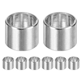 M METERXITY 8PCS M8 304 Stainless Steel Spacers 8mm ID x 10mm OD x 8mm l Metal Screw Standoff Bushing Plain Finish Round Spacer 304 Stainless Steel for Screws Bolts Silver