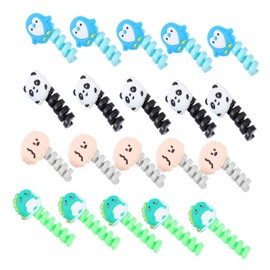 SHINEOFI 20Pcs Cable Organizers Cute Animal Wrappers Penguin Dinosaur Panda Stylish Multipurpose Cable Protectors for Tidy Desktops