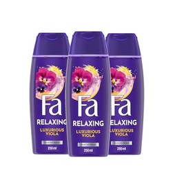 FA Luxurious Moments Shower Gel (3 x 250 ml) 95% Ingredients of Natural Origin, Nourishing Shower Cream for a Wonderful Journey with Luxurious Fragrance of Pink Viola