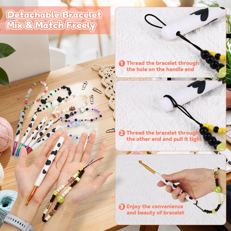 Coopay Crochet Hooks, Crochet Hook with Soft Polymer Clay Handle