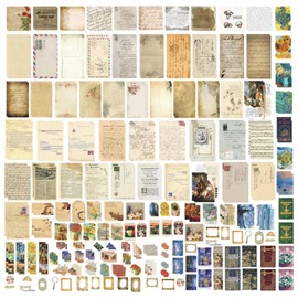 1 Set of Scrapbooking Accessories, 1 Set of Material Paper, Diary Supplies, Retro Stickers, DIY Decorative Sticker Kit, Handicraft Making Accessories, Fun and Creative Scrapbooking Kit