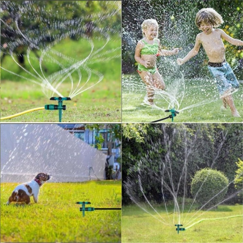 Goxfaca Garden Sprinklers, 2pcs Automatic 360° Rotating Lawn Sprinkler, Large