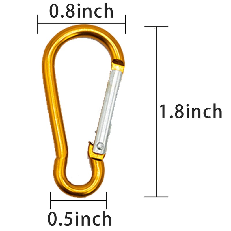 10 Pcs Carabiner Clip, 46mm/1.6inch Multicolor Locking Key Chain Clips,