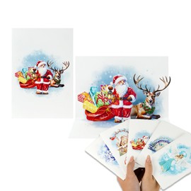 Cavoado® Pack of 5: 3D Christmas Cards with Santa, Reindeer, House, Angel, Christkind & Snow