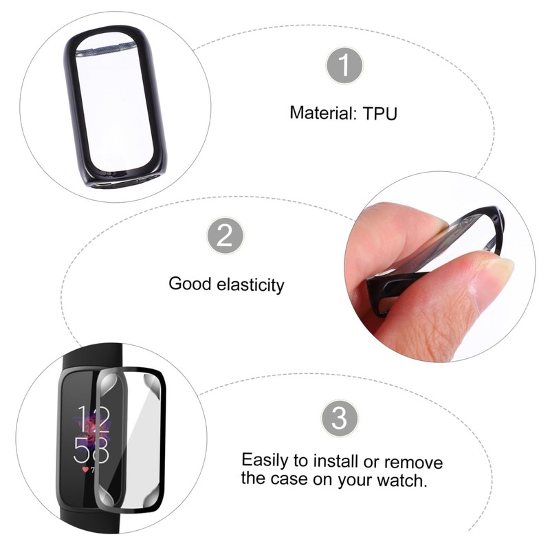 OHPHCALL 2pcs Flexible Tpu Watch Case and Screen Protector for