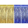 Sumind 4 Pack Foil Curtains Metallic Fringe Curtains Shimmer Curtain
