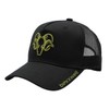 Bexxwell Trucker Cap Black/Olive Green with 3D Logo Embroidery (Perfect