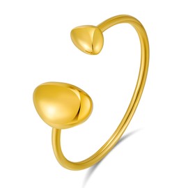 TENTMENTISE Gold Cuff Bracelet Dainty Thin Cuff Bangle Bracelets Gold Open Bangle Bracelets Stainless Steel Bracelet