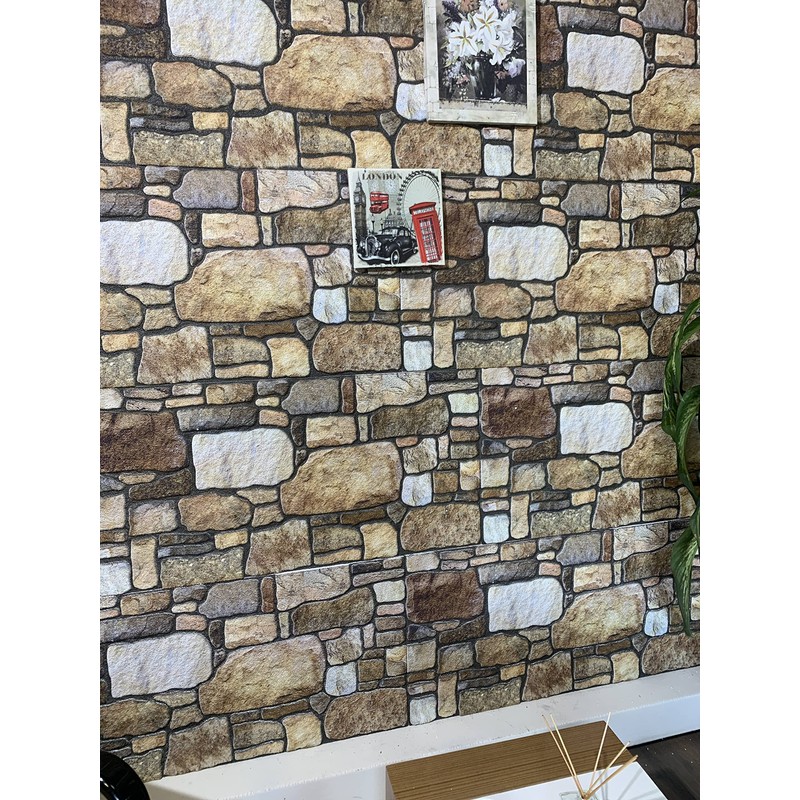 Dundee Deco 3D Wall Panels - Cladding Brown Off-White Stone