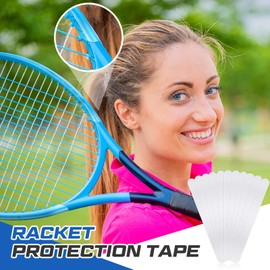 ShinyRelief 10 Pcs Tennis Racket Head Protectors Tape Transparent Racket Head Sticker Reduce Impact and Friction Guard for Badminton Tennis Outdoor Sports Accessories