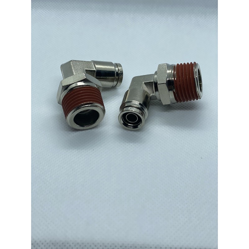 Air Suspension Fittings 2x 1/2 NPT To 3/8 PTC 90