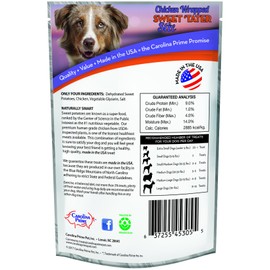Carolina Prime Pet 45306 Chicken Wrapped Sweet Tater Stix Treat For Dogs ( 1 Pouch), One Size