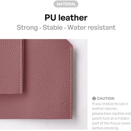 Carrotez Tissue Box Cover, [Refined] Modern PU Leather Square Tissue Box Holder - Decorative Holder/Organizer for Bathroom Vanity Countertop, Night Stands, Office Desk & Car 5"X5"X5" - Dry Rose