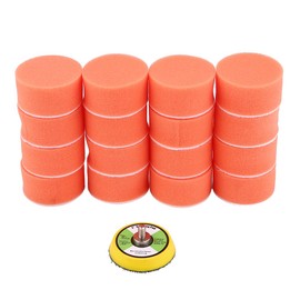 Qiilu 17-Piece Polisher Car Wash Polisher Sponge Polishing Pad Kit with Adapter, Diameter 2 Inch Buff Pad Car Wash Sponge