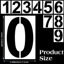 Gjinxi Pack of 10 Plastic Number Stencils, 10 cm Reusable Washable Number Stencils, 0-9 Kerb Address Stencil Numbers for Marking Garage Parking Spaces House Numbers Mailboxes Addresses