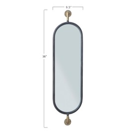 Creative Co-Op Swivel Wall Mount Metal Mirror with Brackets