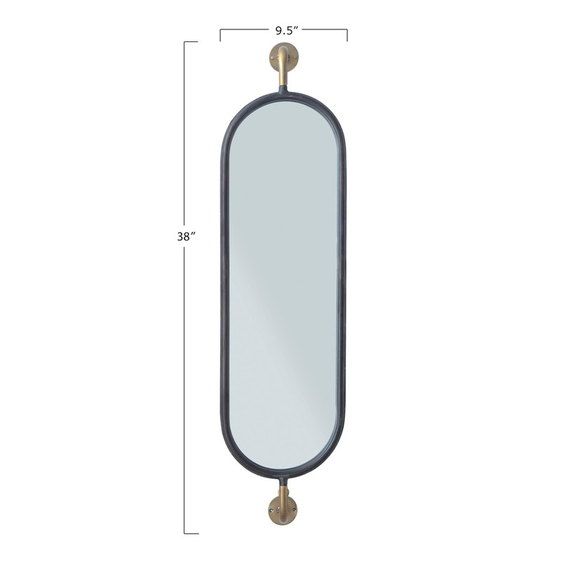 Creative Co-Op Swivel Wall Mount Metal Mirror with Brackets