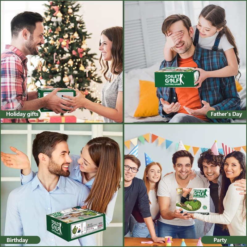 Prank Gift Box, Toilet Golf Game Gag Gift Empty Box,