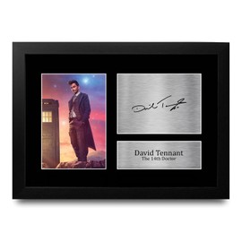 HWC Trading FR A4 David Tennant 14th Doctor Dr Who Gifts Printed Signed Autograph Picture for TV Show Fans - A4 Framed