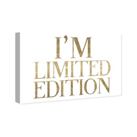 The Oliver Gal Artist Co. Typography and Quotes Wall Art Canvas Prints 'Limited Edition Luxe' Home Décor, 45" x 30", Gold, White