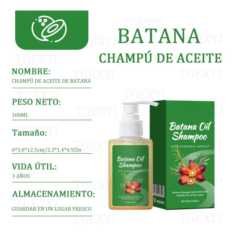 2 Botellas Champú Batana, Crecimiento Del Cabello
